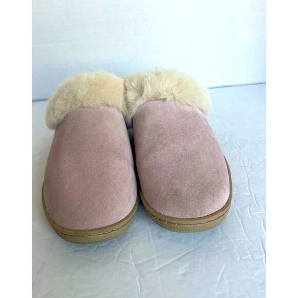 My Slippers Women's Slip-On Pink and Cream Suede Comfort Slippers Size 7 - Picture 3 of 11